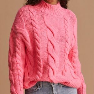 Anthropology Mock Neck Cable-Knit Sweater Size XXS